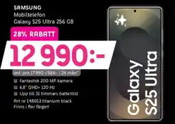 Elon SAMSUNG Mobiltelefon Galaxy S25 Ultra 256 GB erbjuda