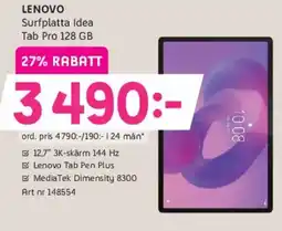 Elon LENOVO Surfplatta Idea Tab Pro 128 GB erbjuda