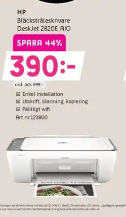 Elon HP Bläckstråleskrivare DeskJet 2820E AIO erbjuda