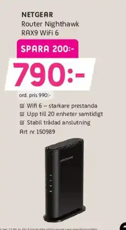 Elon NETGEAR Router Nighthawk RAX9 WiFi 6 erbjuda