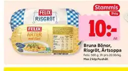 ICA Kvantum Felix Bruna Bönor, Risgröt, Ärtsoppa erbjuda