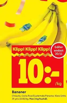 ICA Kvantum Bananer erbjuda