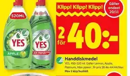 ICA Kvantum YES Handdiskmedel erbjuda