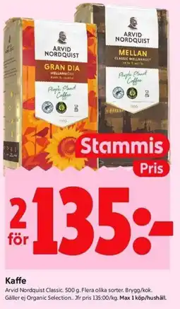 ICA Kvantum Arvid Nordquist Kaffe erbjuda