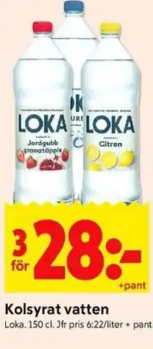 ICA Kvantum LOKA Kolsyrat vatten erbjuda