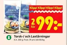 ICA Kvantum ICA Torsk-/ och Laxtärningar erbjuda