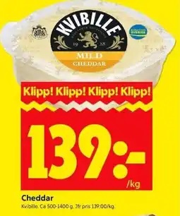 ICA Kvantum Kvibille Cheddar erbjuda