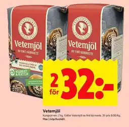 ICA Kvantum Kungsörnen Vetemjöl erbjuda