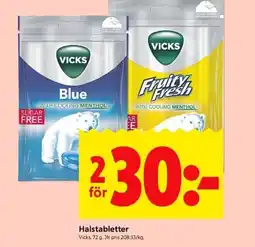 ICA Kvantum VICKS Halstabletter erbjuda