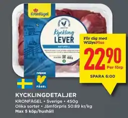 Willys KRONFÅGEL Kycklingdetaljer erbjuda