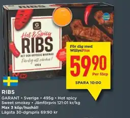 Willys GARANT Ribs erbjuda