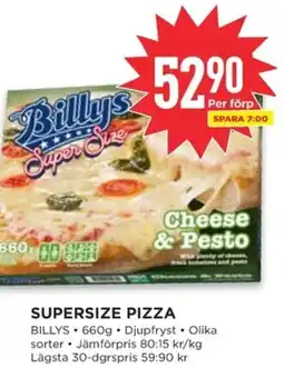 Willys BILLYS Supersize pizza erbjuda