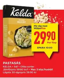 Willys Kelda Pastasås erbjuda