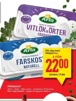 Willys ARLA Färskost erbjuda