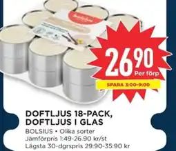 Willys BOLSIUS Doftljus ,doftljus i glas erbjuda