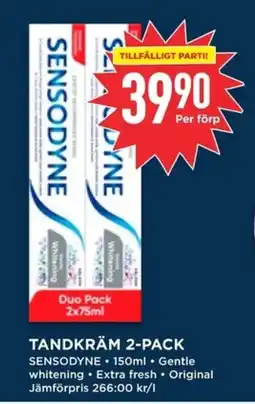 Willys SENSODYNE Tandkräm 2-pack erbjuda