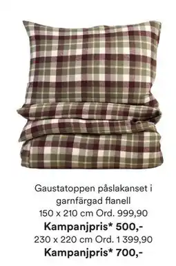 Hemtex Gaustatoppen påslakanset i garnfärgad flanell 150 x 210 cm erbjuda