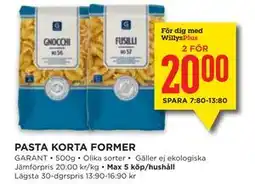 Willys PASTA KORTA FORMER, Medlemspris erbjuda