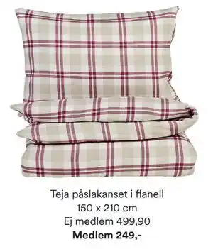 Hemtex Teja påslakanset i flanell 150 x 210 cm, SEK 499.9, Medlemspris erbjuda