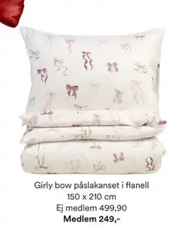 Hemtex Girly bow påslakanset i flanell 150 x 210 cm, SEK 499.9, Medlemspris erbjuda