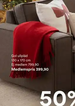 Hemtex Gol ullpläd 130 x 170 cm, SEK 799.9, Medlemspris erbjuda