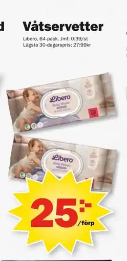 Pekås Våtservetter, SEK 25 erbjuda