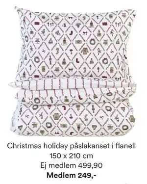 Hemtex Christmas holiday påslakanset i flanell 150 x 210 cm, SEK 499.9, Medlemspris erbjuda