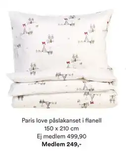 Hemtex Paris love påslakanset i flanell 150 x 210 cm, SEK 499.9, Medlemspris erbjuda