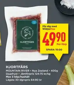 Willys HJORTFÄRS, Medlemspris erbjuda