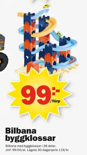 Pekås Bilbana byggklossar, SEK 99 erbjuda