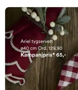 Hemtex Ariel tygservett ø40 cm, SEK 65 erbjuda