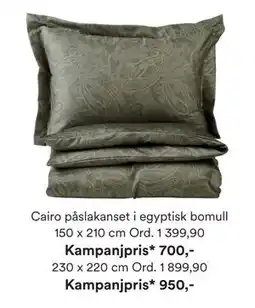 Hemtex Cairo påslakanset i egyptisk bomull 150 x 210 cm erbjuda
