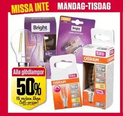 ÖoB Alla glödlampor erbjuda