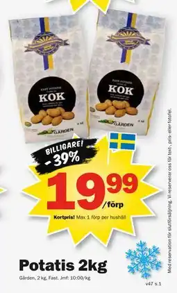 Pekås Potatis 2kg, Medlemspris erbjuda