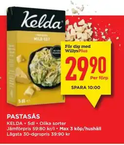 Willys PASTASÅS, Medlemspris erbjuda