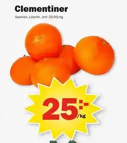 Pekås Clementiner, SEK 25 erbjuda