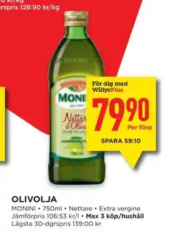 Willys OLIVOLJA, Medlemspris erbjuda