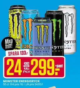 ÖoB MONSTER ENERGIDRYCK, SEK 299 erbjuda