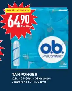 Willys TAMPONGER, SEK 64.9 erbjuda