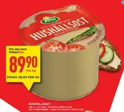 Willys HUSHÅLLSOST, Medlemspris erbjuda