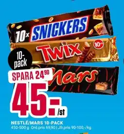 ÖoB NESTLÉ/MARS 10-PACK, SEK 45 erbjuda