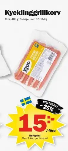 Pekås Kycklinggrillkorv, Medlemspris erbjuda