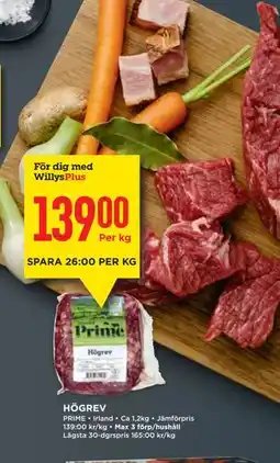 Willys HÖGREV, Medlemspris erbjuda