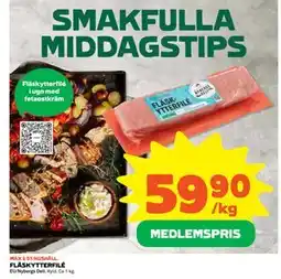 Coop Daglivs FLÄSKYTTERFILÉ, Medlemspris erbjuda