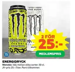 Coop Daglivs ENERGIDRYCK, Medlemspris erbjuda