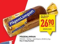 Willys Hemma PÅGENLIMPAN, Medlemspris erbjuda