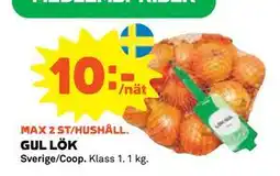 Coop Daglivs GUL LÖK, Medlemspris erbjuda