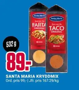 ÖoB SANTA MARIA KRYDDMIX, SEK 89 erbjuda