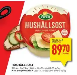 Willys Hemma HUSHÅLLSOST, Medlemspris erbjuda