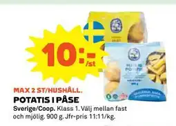 Coop Daglivs POTATIS I PÅSE, Medlemspris erbjuda